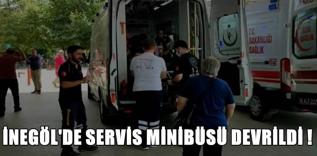 Servis minibüsü devrildi !