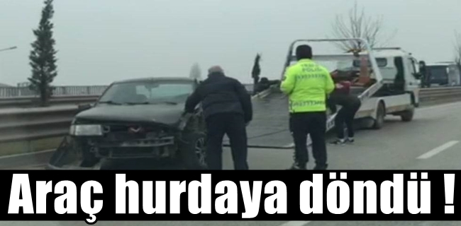 Avarlar Kavşağı üzerinde bariyerlere daldı !