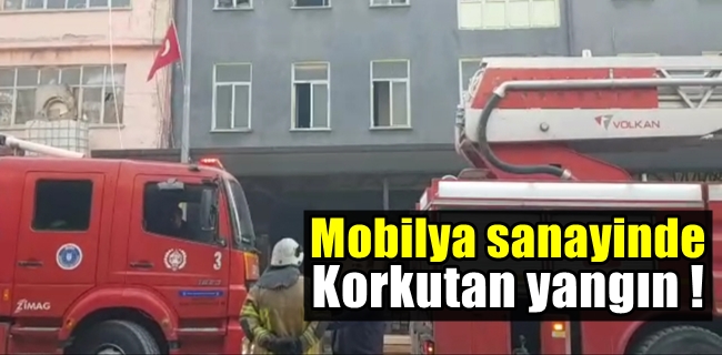 Sanayide korkutan yangın !