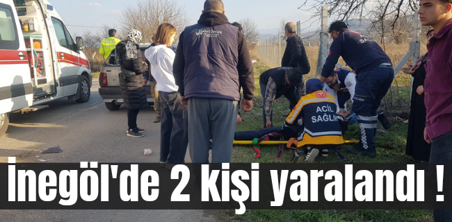 Motosiklette bulunan 2 kişi yaralandı !