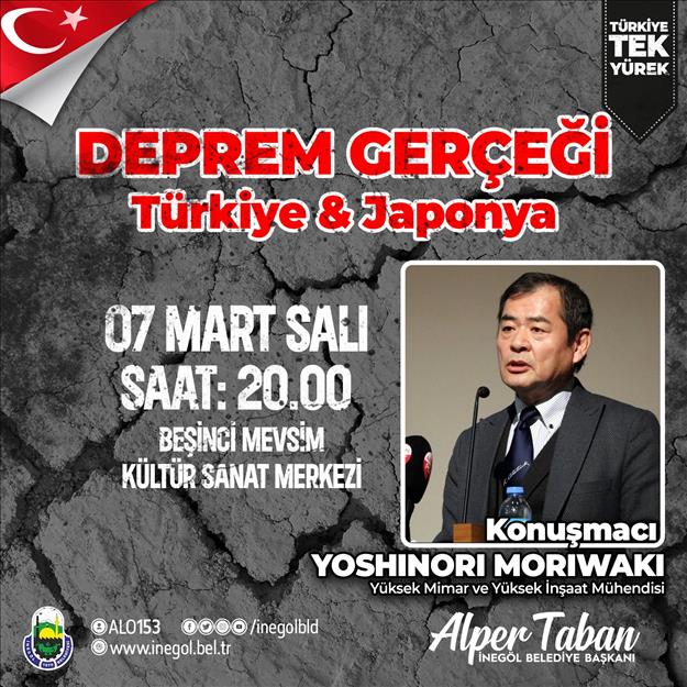 Japon Yüksek Mimar “Deprem Gerçeği” Semineri İçin İnegöl’e Geliyor
