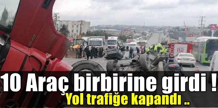 Ankara-Samsun yolunda 10 araç birbirine girdi! Yol trafiğe kapatıldı !