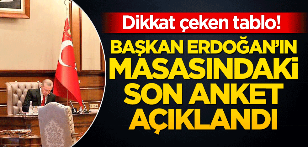 İşte Erdoğan’ın masasındaki son anket