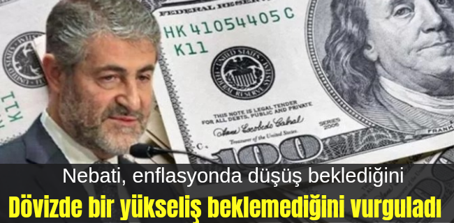Nebati, enflasyonda düşüş beklediğini, dövizde bir yükseliş beklemediğini vurguladı.