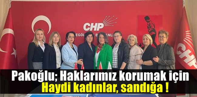 Pakoğlu“Haklarımız korumak için haydi kadınlar, sandığa!”