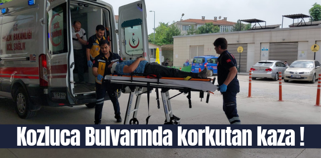 Kozluca Bulvarında korkutan kaza !