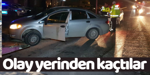 Kiralık araçla kaza yapıp olay yerinden kaçtılar !