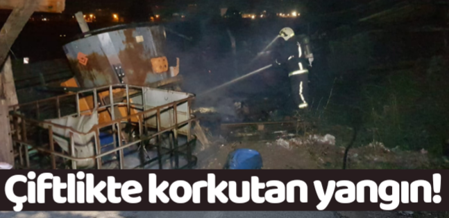 Hayvan çiftliğinde korkutan yangın !