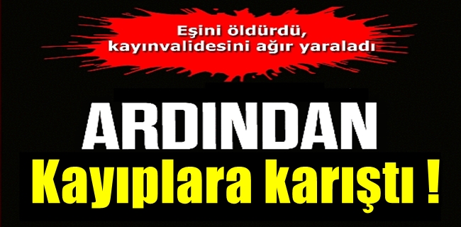 Eşini öldürdü kayınvalidesini yaraladı !