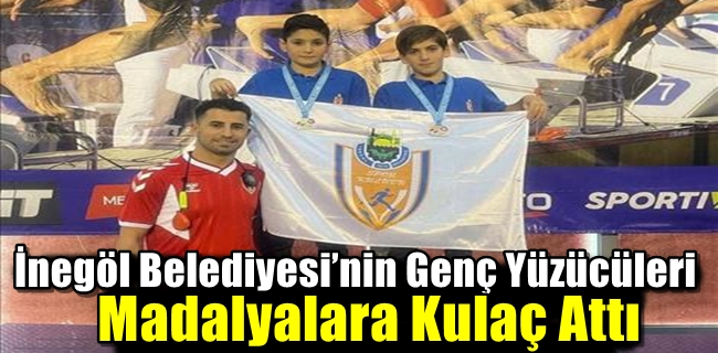 İnegöl Belediyesi’nin Genç Yüzücüleri Madalyalara Kulaç Attı