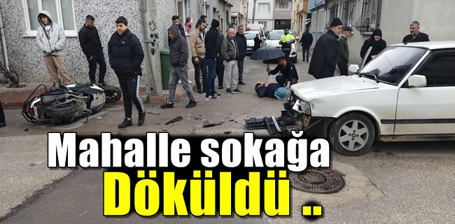 Motosiklet sürücüsü yaralandı !