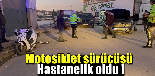 Motosiklet sürücüsü ölümden döndü !