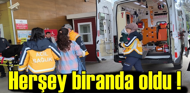 Halk otobüsü ile otomobil çarpıştı yaralılar var !