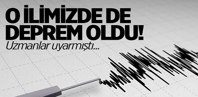Bir deprem haberi de o ilimizden geldi !