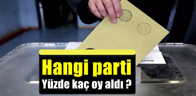 Hangi parti yüzde kaç oy aldı ?